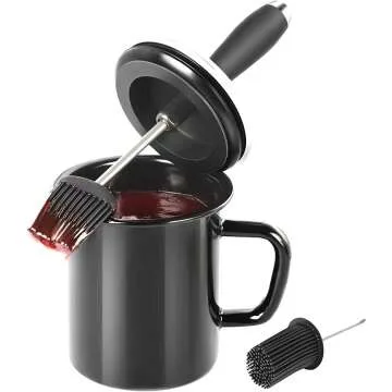 25oz Basting Pot with Brush Set for BBQ Lovers