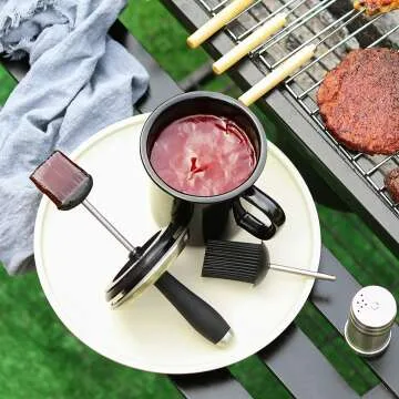 25oz Basting Pot with Brush Set for BBQ Lovers