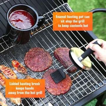 25oz Basting Pot with Brush Set for BBQ Lovers