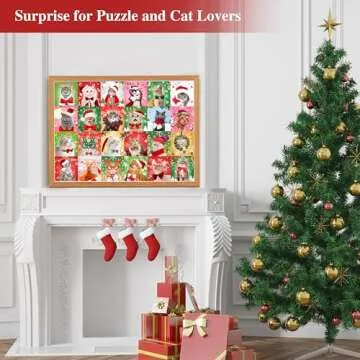 Advent Calendar 2024 Christmas Jigsaw Puzzle, Calendario De Adviento Christmas Cat Jigsaw Puzzles 24 Days Christmas Countdown Calendar Family Game Xmas Gifts for Kids Teens Adults for Boys Girls