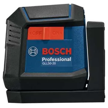 BOSCH GLL50-20 50 Ft Self-Leveling Cross-Line Laser, Includes Integrated Magnetic Mount & 2 AA Batteries