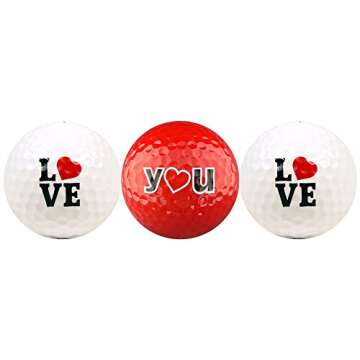 EnjoyLife Inc Love You with Red Heart Golf Ball Gift Set