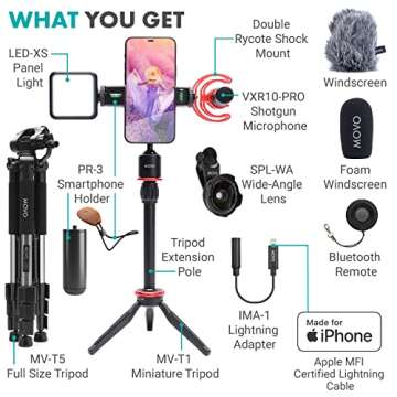 Movo iVlog1 Vlogging Kit for iPhone - Complete Smartphone Video Setup