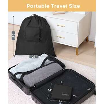 Travel Laundry bags, 2 Pack Dirty Laundry Travel Bag, Foldable Dirty Clothes Bag for Traveling, Wash...