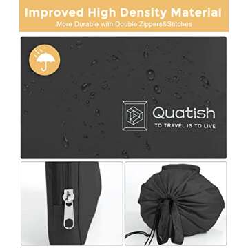 Travel Laundry bags, 2 Pack Dirty Laundry Travel Bag, Foldable Dirty Clothes Bag for Traveling, Washable and Small Laundry Bag with Handles for Suitcase, Gym, Camping, Black