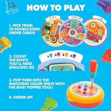 Educational Insights Design & Drill® Rivet Pop Cafe - Fine Motor Toys for Toddlers, Toddler Drill and Screw Toys, Gift for Boys and Girls Ages 3+