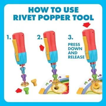 Educational Insights Design & Drill® Rivet Pop Cafe - Fine Motor Toys for Toddlers, Toddler Drill and Screw Toys, Gift for Boys and Girls Ages 3+