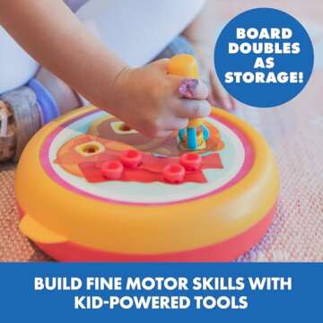 Educational Insights Design & Drill® Rivet Pop Cafe - Fine Motor Toys for Toddlers, Toddler Drill and Screw Toys, Gift for Boys and Girls Ages 3+