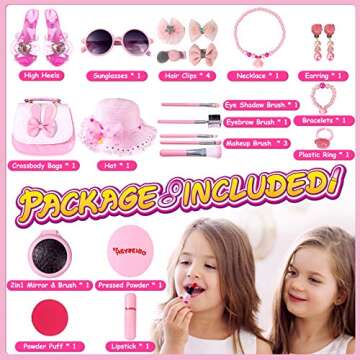Princess Cosplay Toy for Girls, Dress Up & Pretend Play Costume, Makeup Starter Kit with Stylish Bag...