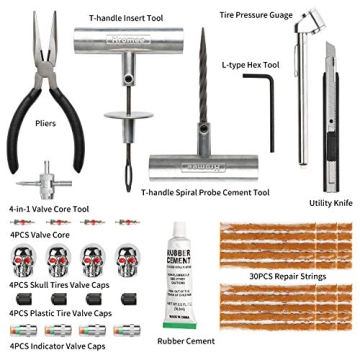 Hromee 56 Pieces Universal Tire Repair Kit for All Vehicles