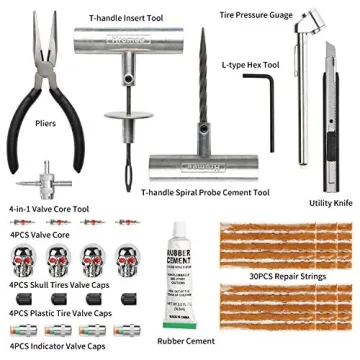 Hromee 56 Pieces Universal Tire Repair Kit for All Vehicles
