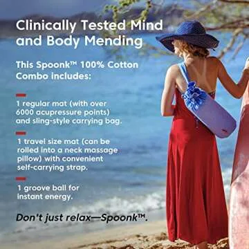 Spoonk Acupressure Eco Mat with Massage Ball & Travel Kit