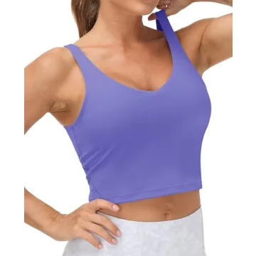 Women’s Longline Sports Bra Wirefree Padded - Bright Purple