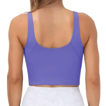 Women’s Longline Sports Bra Wirefree Padded - Bright Purple
