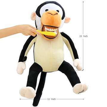 Dental Plush Doll, YOUYA DENTAL Oral Health Presentation Puppet Monkey Dental Educational Plush Larg...
