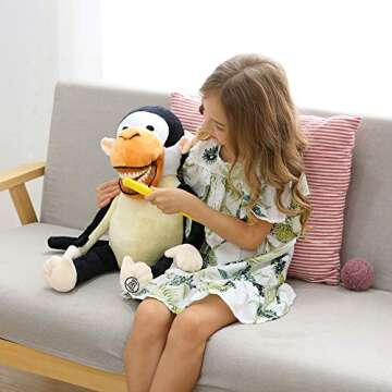 Dental Plush Doll, YOUYA DENTAL Oral Health Presentation Puppet Monkey Dental Educational Plush Large Size Doll with Teeth for Kids Chidren Boys Girls