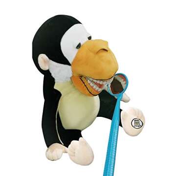 Dental Plush Doll, YOUYA DENTAL Oral Health Presentation Puppet Monkey Dental Educational Plush Large Size Doll with Teeth for Kids Chidren Boys Girls