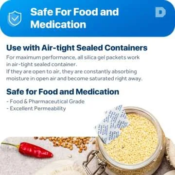 Dry & Dry 1 Gram Silica Gel Packets - 200 Pack for Moisture Control