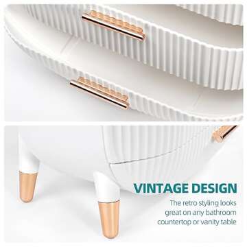 Makeup organizer for vanity Skincare Organizer for Bathroom Countertop Vanity, Cosmetic display case product jewelry storage box. (White)