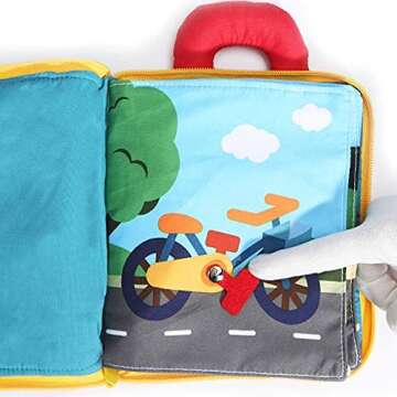 Felt Quiet Books - 9 Kinds Vehicle Identify Skill Boys and Girls, Ultra Soft Baby Book Touch and Feel Cloth Book, 3D Books Fabric Activity for Babies /Toddlers, Learning to Sensory Book、Busy Book