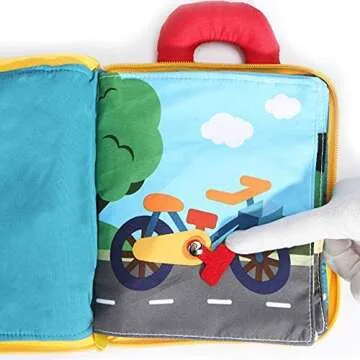 Felt Quiet Books - 9 Kinds Vehicle Identify Skill Boys and Girls, Ultra Soft Baby Book Touch and Feel Cloth Book, 3D Books Fabric Activity for Babies /Toddlers, Learning to Sensory Book、Busy Book