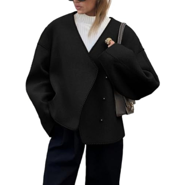 Cicy Bell Women’s Stylish Cropped Pea Coat for Fall