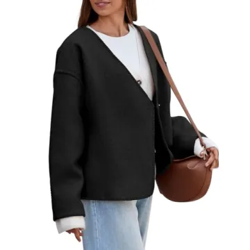 Cicy Bell Women’s Stylish Cropped Pea Coat for Fall