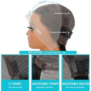 Bob Wig Human Hair 13X4 HD Transparent Lace Front Wigs Human Hair 200% Density Short Bob Wigs Human Hair Pre Plucked Straight Lace Frontal Wigs Human Hair Bob Wig For Women 14Inch