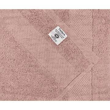 Delara 100% Organic Cotton Hand Towels 650 GSM Plush Soft Quick Dry Hand Towel, Pack of 4 GOTS Certified, Oeko-Tex Green Certified, Organic Cotton Hand Towel 20"X30" (Rose Dust)
