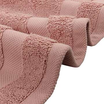 Delara 100% Organic Cotton Hand Towels 650 GSM Plush Soft Quick Dry Hand Towel, Pack of 4 GOTS Certified, Oeko-Tex Green Certified, Organic Cotton Hand Towel 20"X30" (Rose Dust)