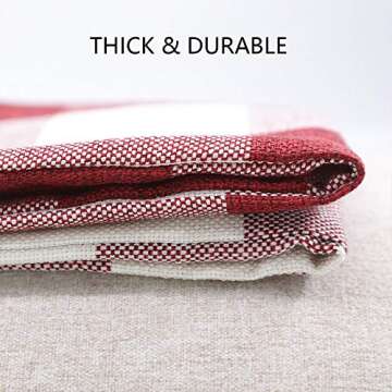 4TH Emotion Red White Christmas Buffalo Checkers Plaids Throw Pillow Cover Cushion Case Cotton Linen Home Decorations for Sofa 18 x 18 Inch