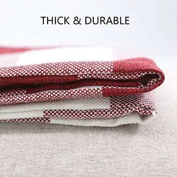 4TH Emotion Red White Christmas Buffalo Checkers Plaids Throw Pillow Cover Cushion Case Cotton Linen Home Decorations for Sofa 18 x 18 Inch