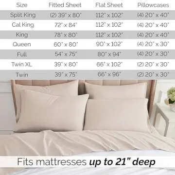 Southshore Fine Living 6-Piece Queen Deep Pocket Bed Sheets Set