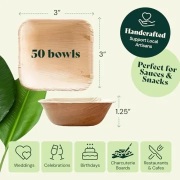 Chic 3 Inch Compostable Palm Leaf Plates for Events