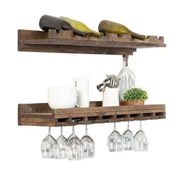 Rustic Luxe Tiered Wine Rack - Handmade Pine Wood 36 Inch