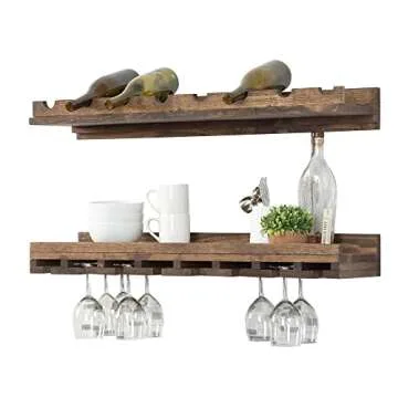Rustic Luxe Tiered Wine Rack - Handmade Pine Wood 36 Inch