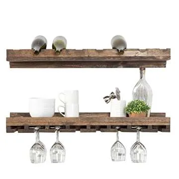 Rustic Luxe Tiered Wine Rack - Handmade Pine Wood 36 Inch