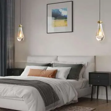 RINGRAIN Raindrop Pendant Lights Set of 2 for Modern Decor