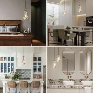 RINGRAIN Raindrop Pendant Lights Set of 2 for Modern Decor