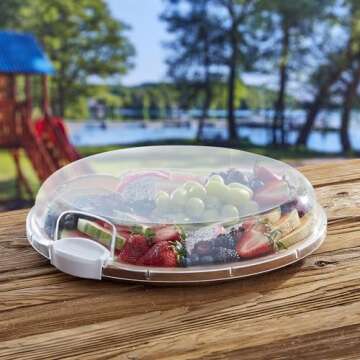 FARBERWARE Build-a-Board Cutting Board with Single Compartment and Clear Locking Lid for Charcuterie, Snacks, and More, Acacia