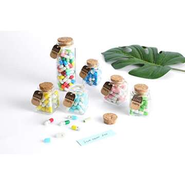 MUSHENJI 101PCS Cute Capsule Message Love Letters Plastic Capsule Love Letters in Wish Bottle,Lover ...