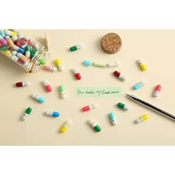 MUSHENJI 101PCS Cute Capsule Message Love Letters Plastic Capsule Love Letters in Wish Bottle,Lover Gift for Anniversary,Valentines,and Long Distance Relationships-Mixed Color