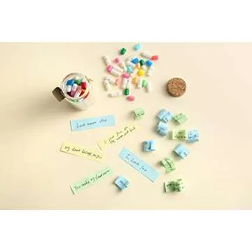 MUSHENJI 101PCS Cute Capsule Message Love Letters Plastic Capsule Love Letters in Wish Bottle,Lover Gift for Anniversary,Valentines,and Long Distance Relationships-Mixed Color