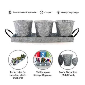 Vintage Caddy Planter Pots Set for Herbs & Succulents