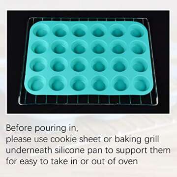 CAKETIME Mini Muffin Pan - 24 Cup Silicone Baking Molds