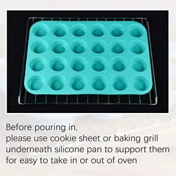 CAKETIME Mini Muffin Pan - 24 Cup Silicone Baking Molds