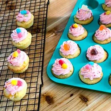 CAKETIME Mini Muffin Pan - 24 Cup Silicone Baking Molds
