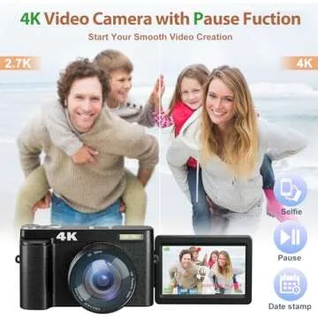 4K Vlogging Camera with 48MP and Compact Design