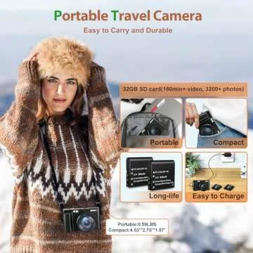 4K Vlogging Camera with 48MP and Compact Design
