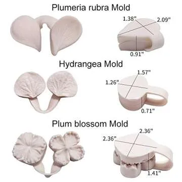 22pcs Gumpaste Flower Silicone Mold- Fondant Silicone Veining Mold, Sugarcraft Flower Making Tools for Gumpast Rose Peony Lily Calliopsis Tulips Wedding Flower Cake Decorating